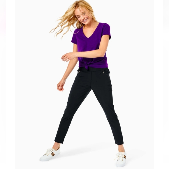 Lilly Pulitzer Luxletic UPF 50+ Run Around Pants Black Size Large 006120  - Picture 3 of 11